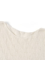 Cashmere Boat Neck Pointelle Knit Women Sweater GOELIA