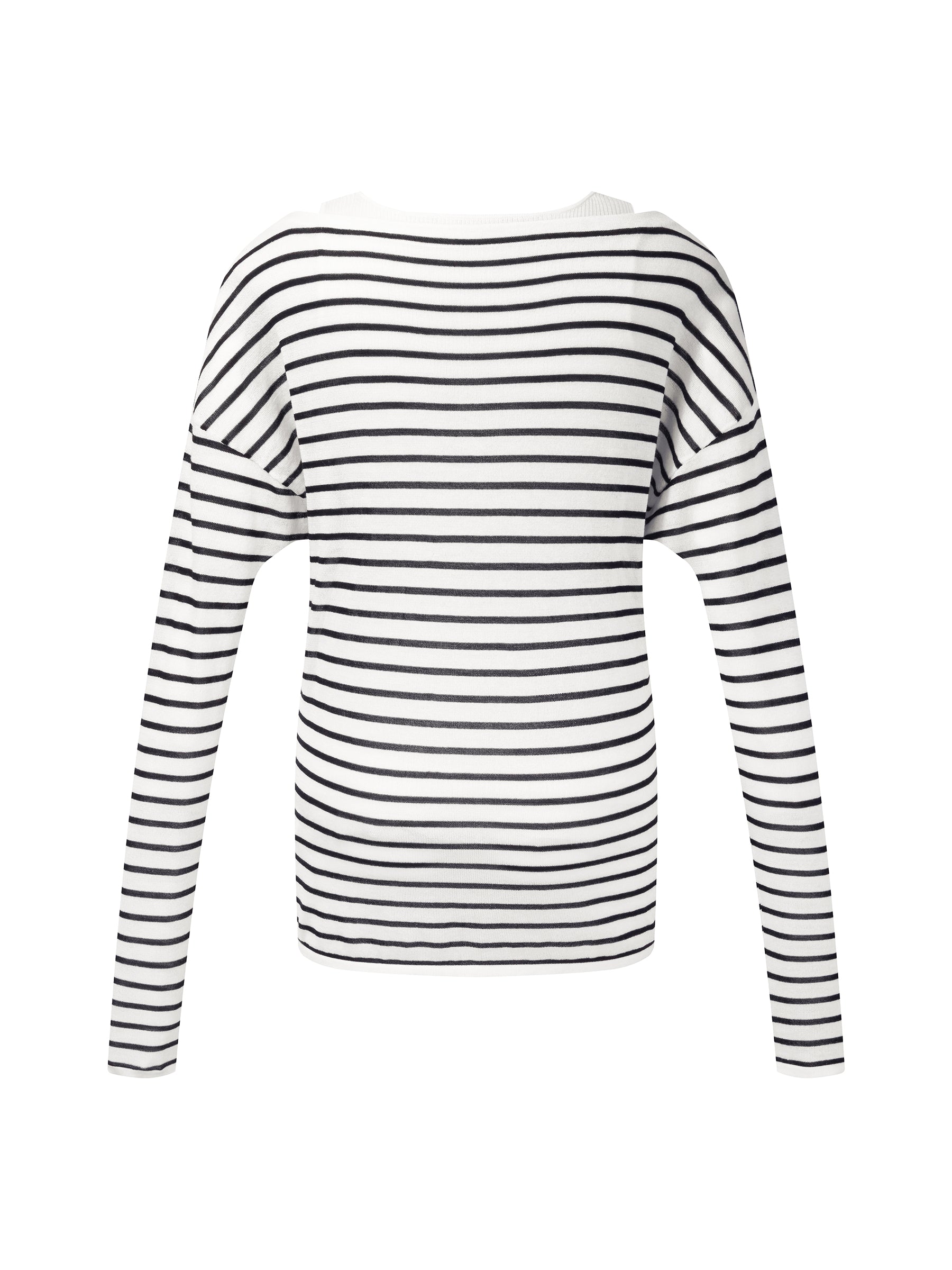 [Preview] Triacetate Tencel Blend Stripe Boat Neck Top And Tank Top Two-Piece Set GOELIA