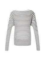 [Preview] Triacetate Tencel Blend Stripe Boat Neck Top And Tank Top Two-Piece Set GOELIA
