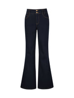 [Preview] Denim Fleece Lined Women High-Waisted Flared Jeans GOELIA