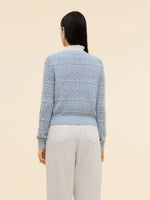 Cotton Openwork Women Round Neck Cardigan GOELIA