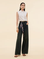 Denim Adjustable Waist Straight Wide Leg Women Jeans GOELIA