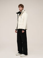 Drawstring Waist Unisex Hooded Goose Down Coat GOELIA