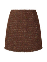 [Preview] Wool Blend Tweed Sequins Women A-Line Skirt GOELIA