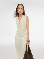 V-Neck Slim Fit Women Knit Vest GOELIA