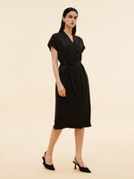 19MM Xiang Yun Silk V-Neck Women Midi Dress GOELIA