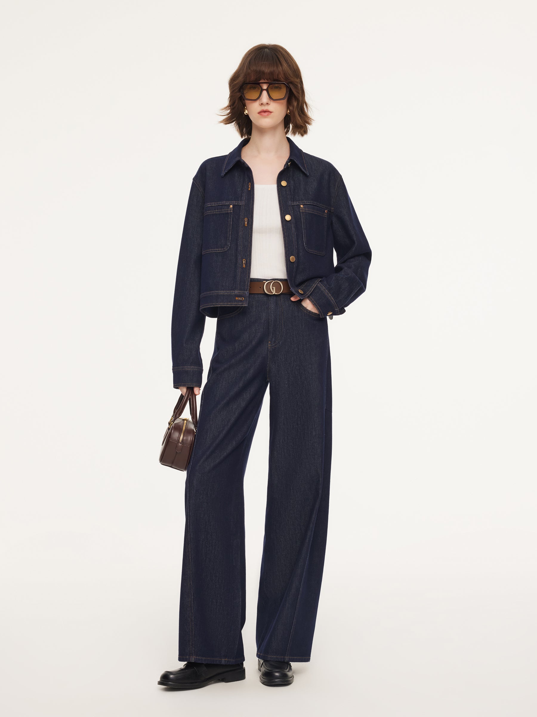 Denim Single-Breasted Women Jacket GOELIA