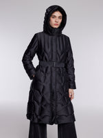 [Preview] Hooded Goose Down Belted Overcoat GOELIA