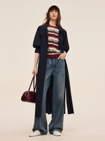 Adjustable Collar Women Trench Coat With Leather Belt GOELIA