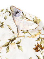 Tencel Linen Blend Floral Print Women Qipao Maxi Dress GOELIA