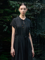 18 Momme Xiang Yun Silk Slit Cheongsam Women Qipao Maxi Dress With Belt GOELIA
