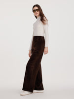 Velvet Ribbed Knit Women Loose Straight Leg Pants GOELIA