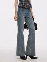 Denim High-Waisted Women Flared Jeans GOELIA