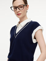 Tencel Blend Mock Layered Knit Top And Skirt Two-Piece Set GOELIA