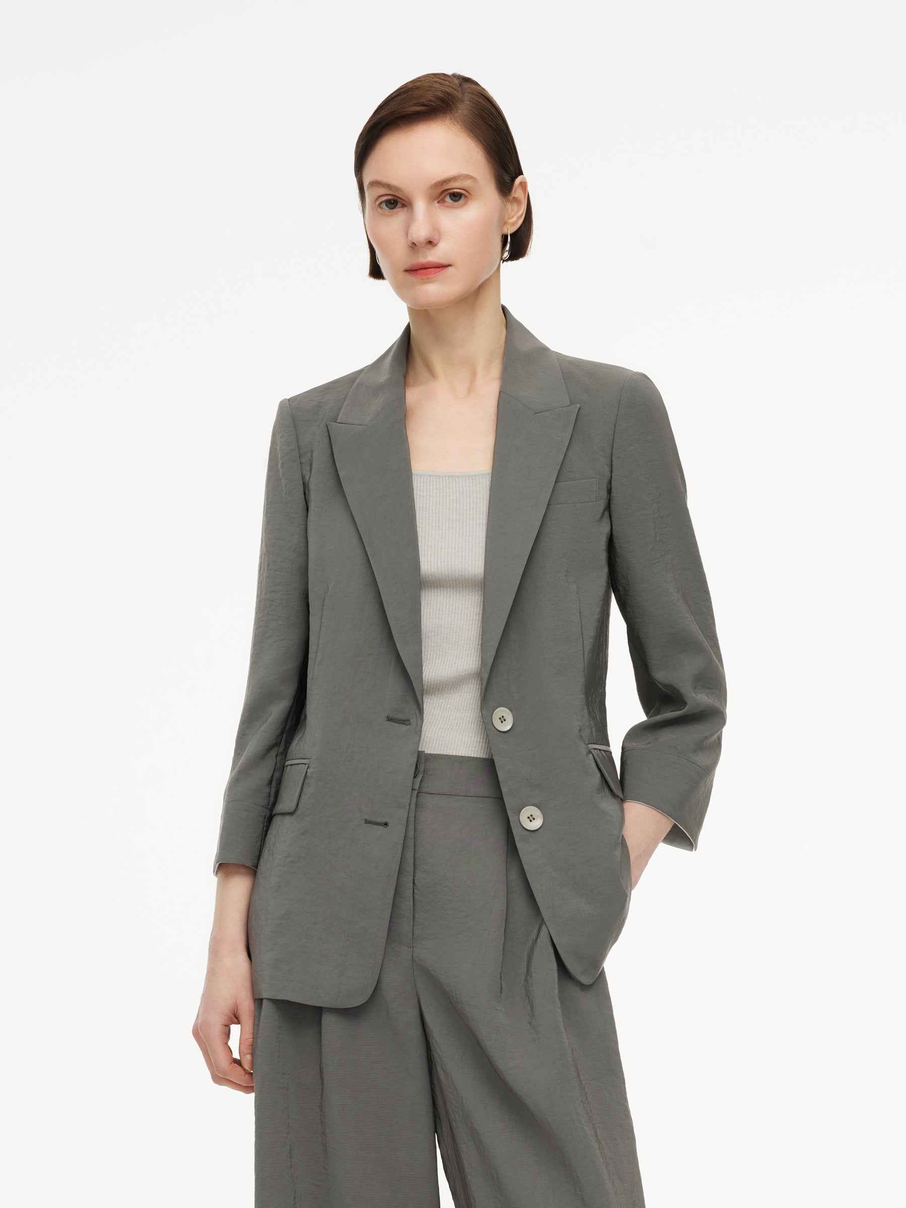 Triacetate Blend H-Line Women Blazer GOELIA