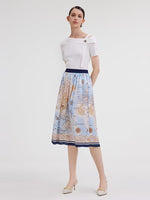 19 Momme Silk Map Printed Skirt GOELIA