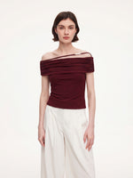 Modal Off Shoulder Women Stretchy Knit Top GOELIA