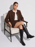 Wool Blend Tweed Sequins Women Jacket GOELIA