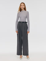 Machine Washable Wool Women Long Sleeve Top GOELIA