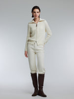 [Preview] Wool Yak Blend Cable Knit Women Two-Way Zip Cardigan GOELIA