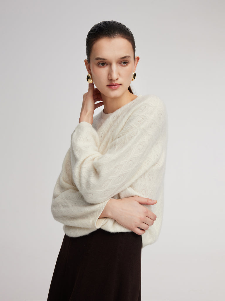 Brushed Cashmere Wool Blend Textured Women Sweater GOELIA brushed-cashmere-wool-blend-textured-women-sweater-goelia