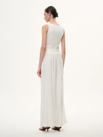 Tencel Acetate Linen Blend Women Straight Leg Pants GOELIA