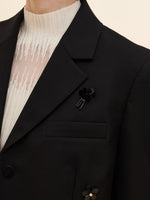 100% Worsted Wool Beaded Women Blazer GOELIA