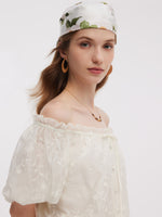 Tencel Blend Embroidered Women Top GOELIA