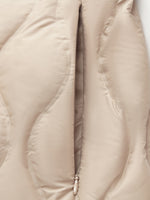 Gathered Waist Long Goose Down Coat With Belt GOELIA