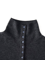 [Preview] Cashmere Wool Blend Convertible High Neck Women Sweater GOELIA