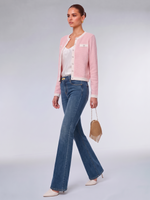 Cotton Contrast Trim Women Cardigan GOELIA