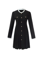 Ruffle Collared Single-Breasted Pleated Women Mini Dress GOELIA