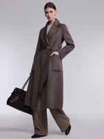 [Preview] Cashmere Wool Blend Double-Faced Women Wrap Overcoat GOELIA