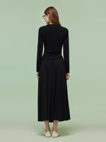 Tencel Blend Half-Zip Women Knit Top And Skirt Two-Piece Set GOELIA