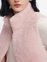 [Preview] 100% Shearling Wool Stand Collar Women Vest GOELIA