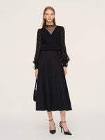 Cashmere Wool Blend Stretch Women Skirt GOELIA
