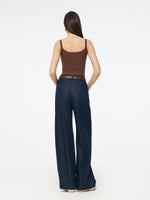 Denim Glitter Detailed Women Loose Straight Jeans GOELIA