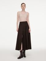 [Preview] A-Line Side Slit Women Pleated Skirt GOELIA
