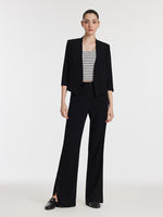 Triacetate 3/4 Sleeves Women Crop Blazer GOELIA
