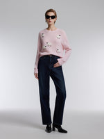 [Preview] Alpaca Wool Blend Sheep Embroidered Women Sweater GOELIA