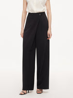 Four-Way Stretch Straight Leg Women Asymmetric Wrap Pants GOELIA