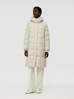 Patchwork Hooded Long Goose Down Coat GOELIA