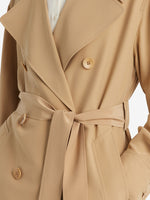 22 Momme Mulberry Silk Women Trench Coat With Belt GOELIA