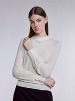 [Preview] Wool Blend Mock Neck Women Sweater With Detachable Necklace GOELIA