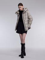 [Preview] Hooded Goose Down Jacket With Belt GOELIA