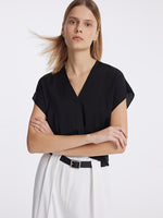 19 Momme Mulberry Silk Twist Waist Women Top GOELIA