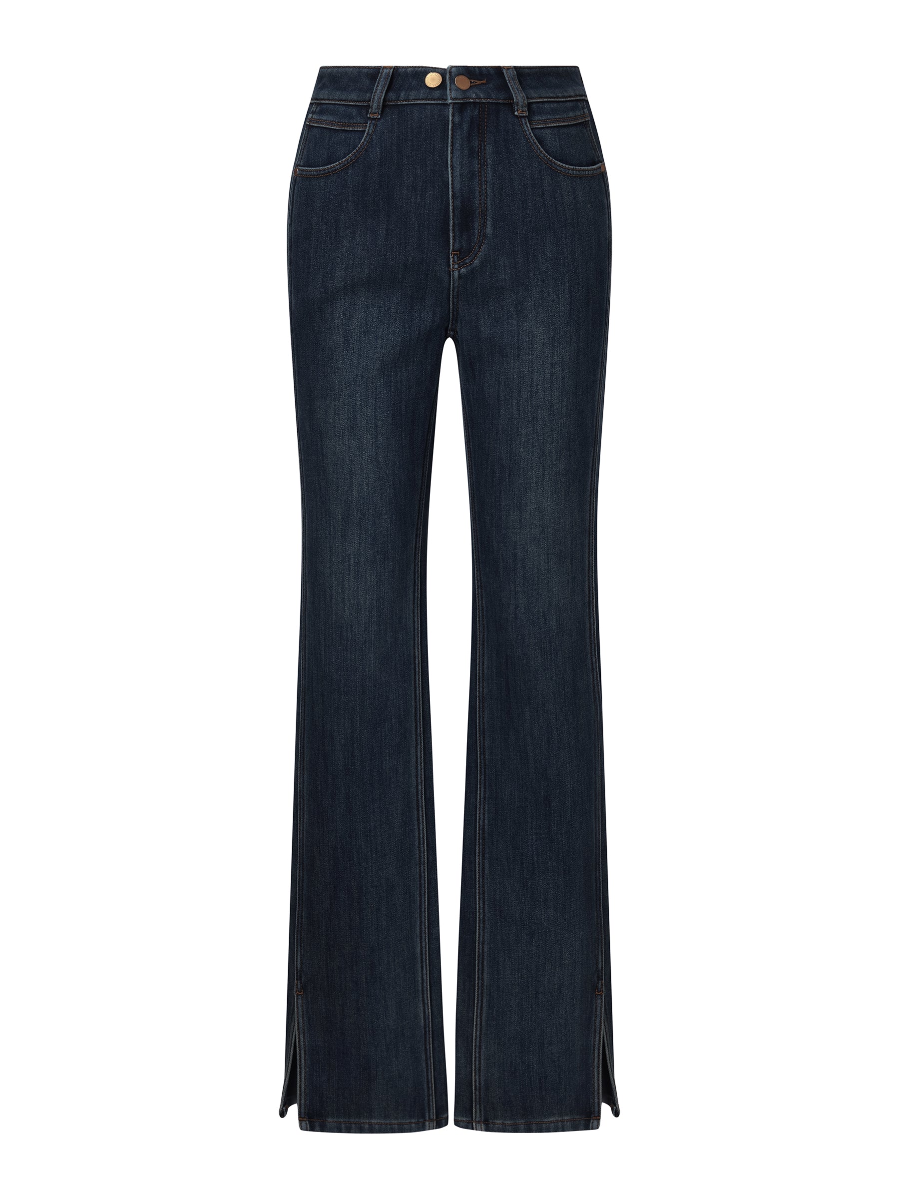 [Preview] Denim Fleece Lined Women Slit Jeans GOELIA