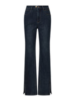 Denim Fleece Lined Women Slit Jeans GOELIA