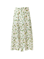 Acetate Blend Floral Print Women Tiered Skirt GOELIA