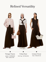 100% Linen Women High-Waisted A-Line Skirt GOELIA